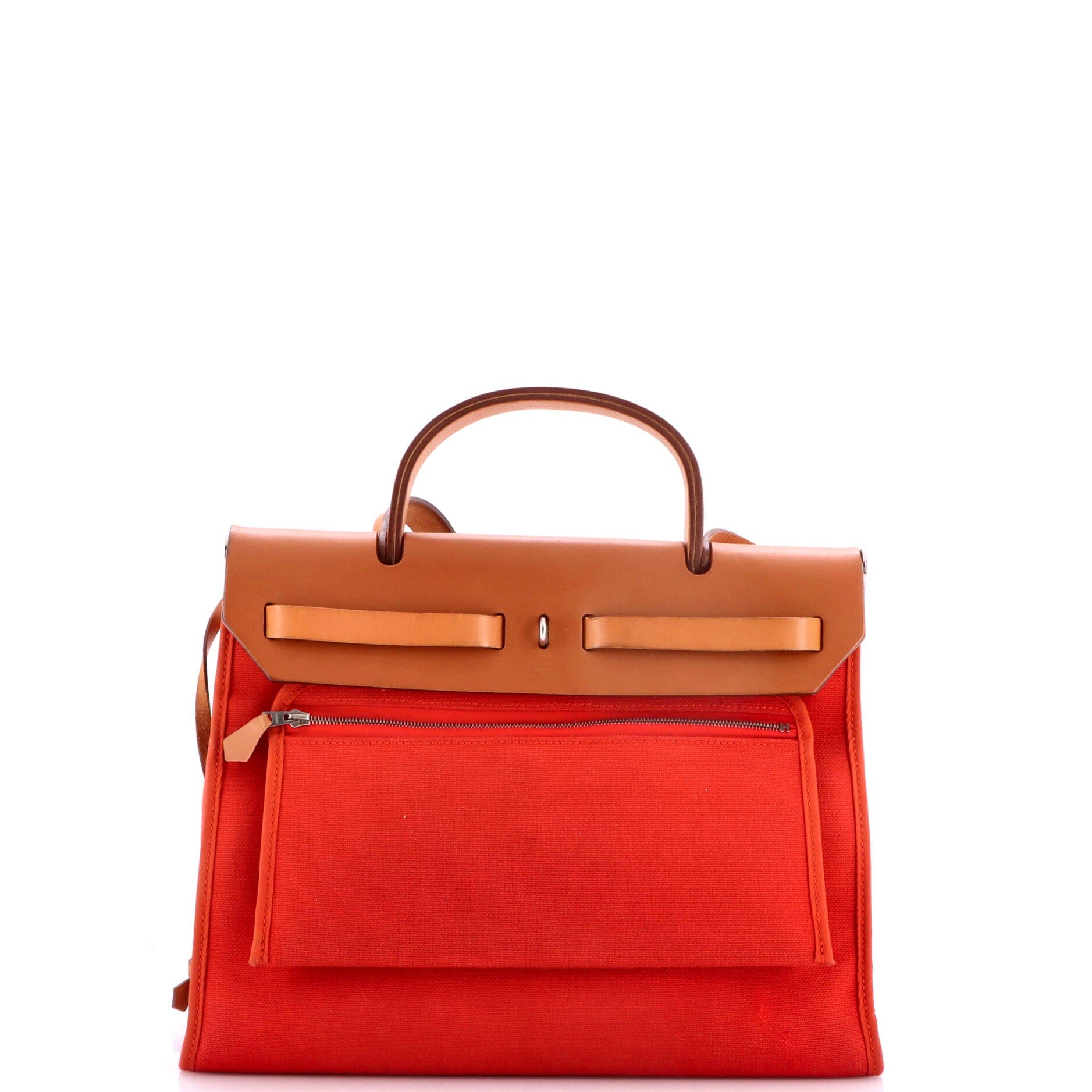 Herbag Zip Leather and Toile 31, Alternate, color, Red