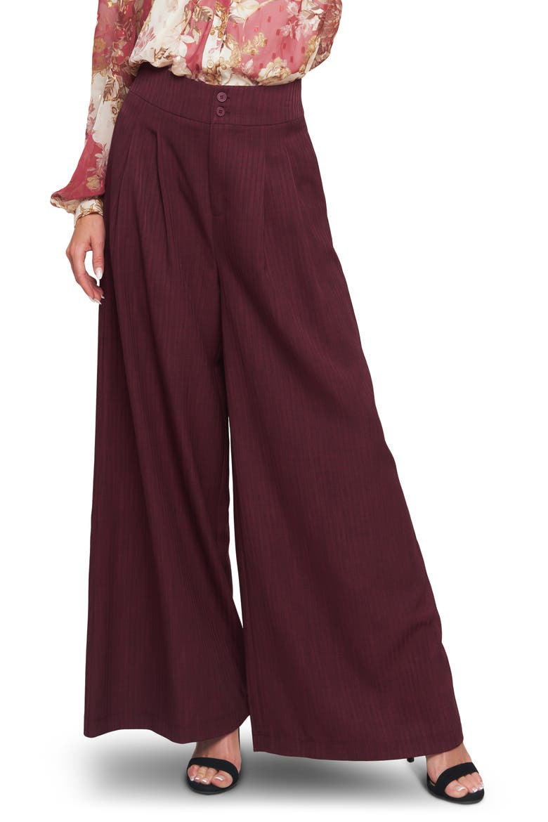 High Waist Wide Leg Pants, Main, color, BURGUNDY