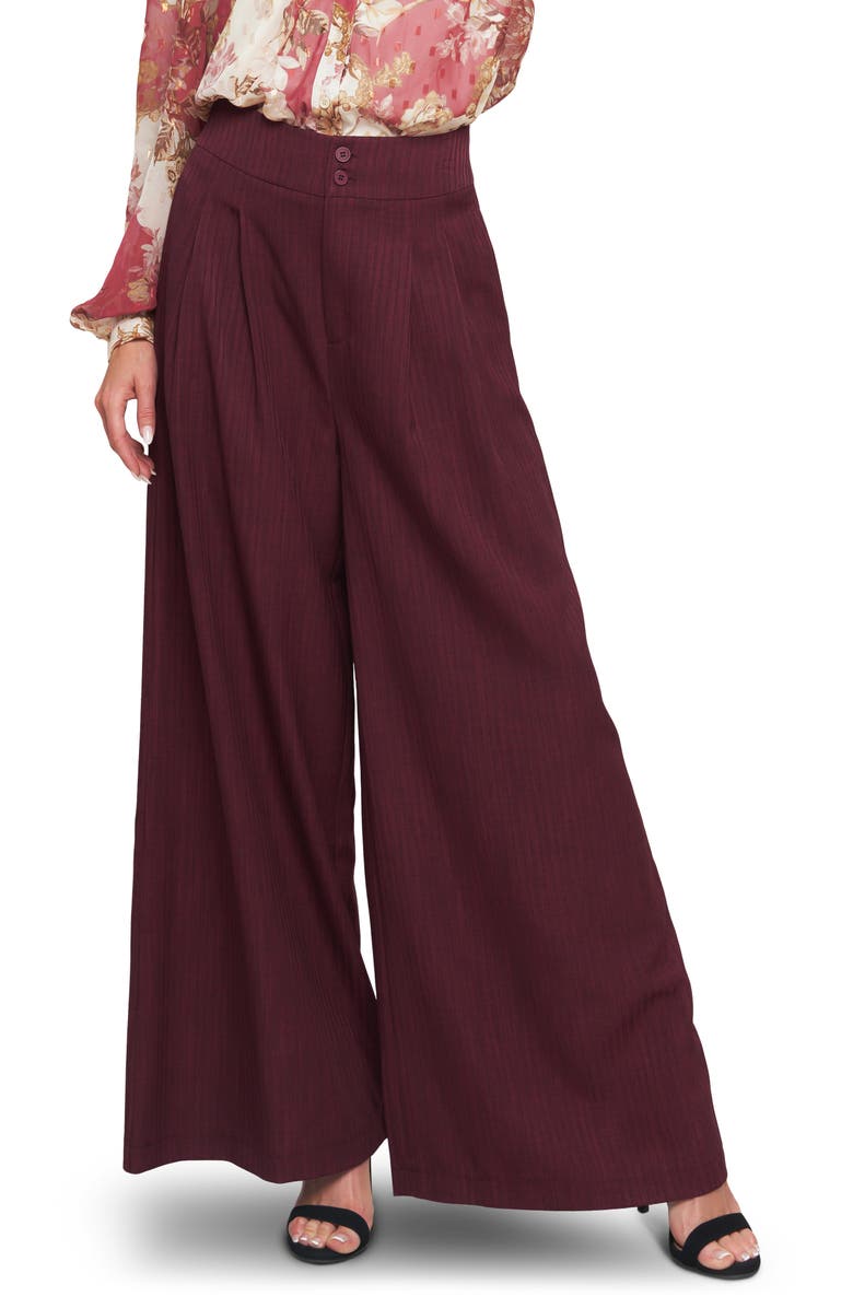 FLYING TOMATO High Waist Wide Leg Pants, Main, color, Burgundy