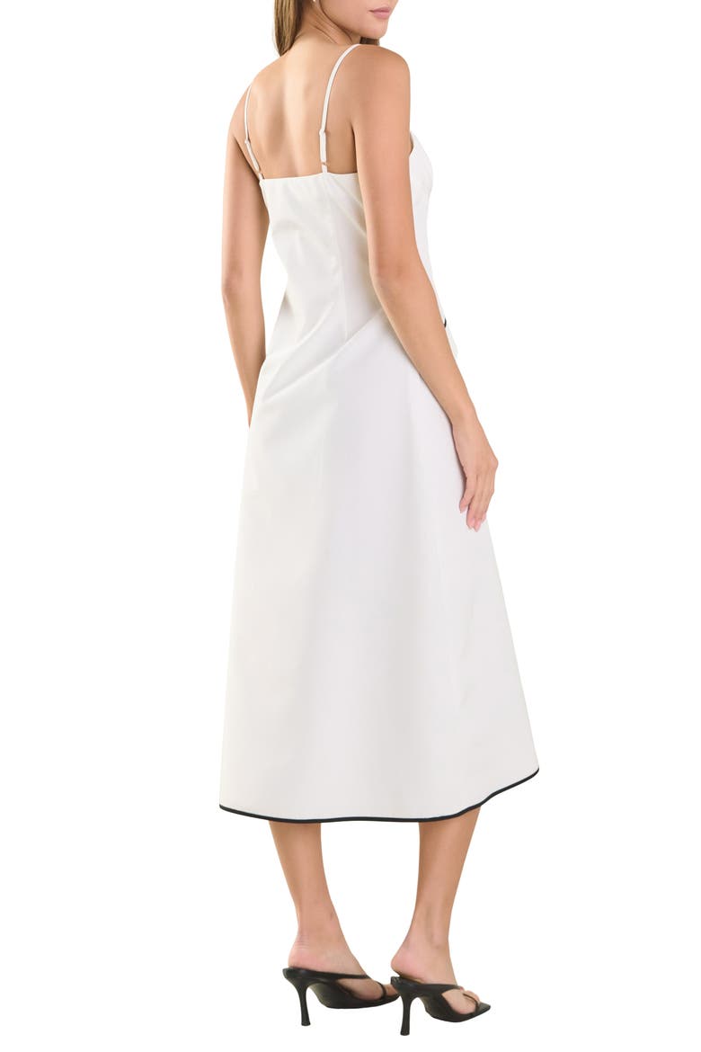 Pocket Flap Detail Midi Dress, Alternate, color, WHITE/BLACK