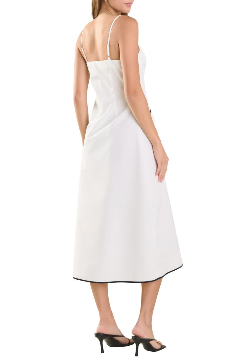 Endless Rose Pocket Flap Detail Midi Dress, Alternate, color, White/ Black