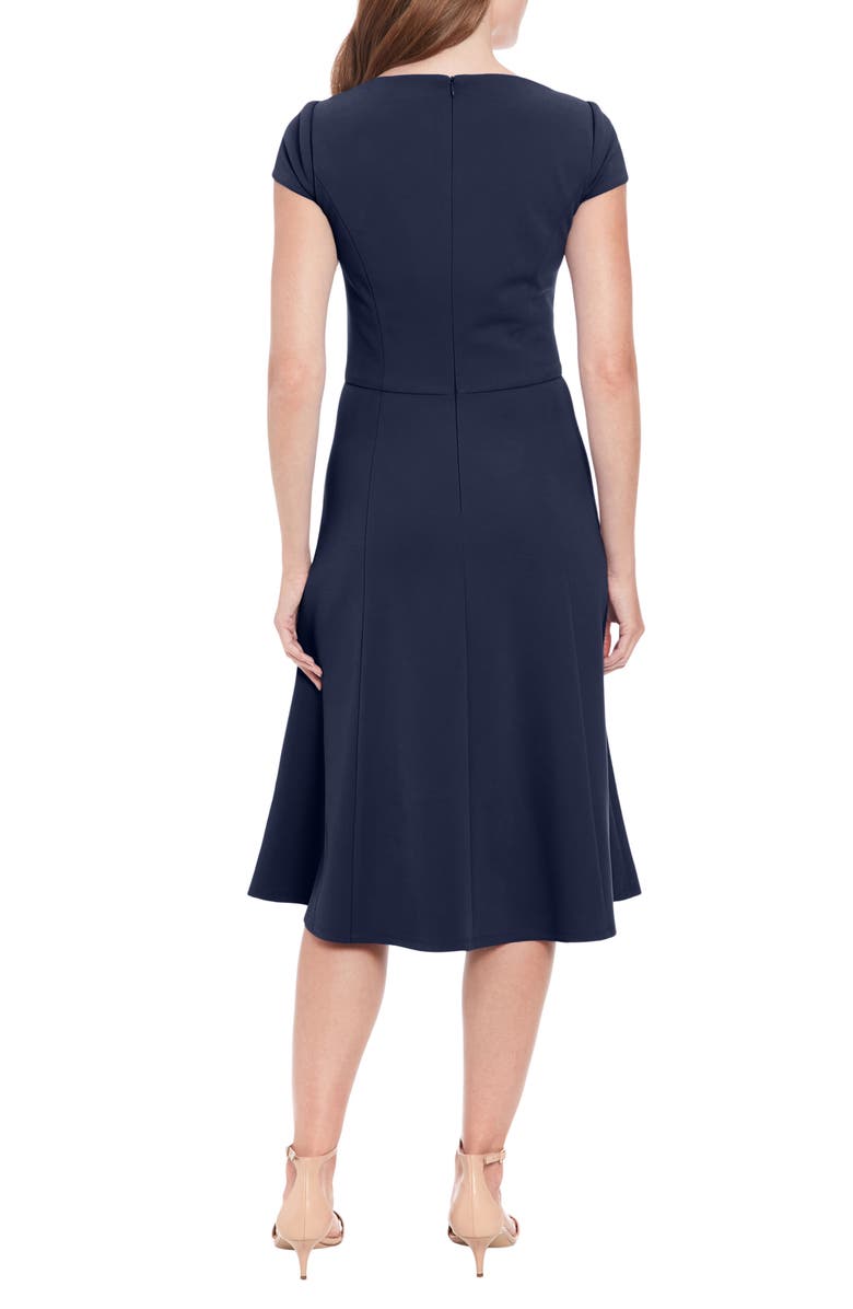 London Times Sweetheart Neck Cap Sleeve Fit & Flare Dress, Alternate, color, Navy Blazer