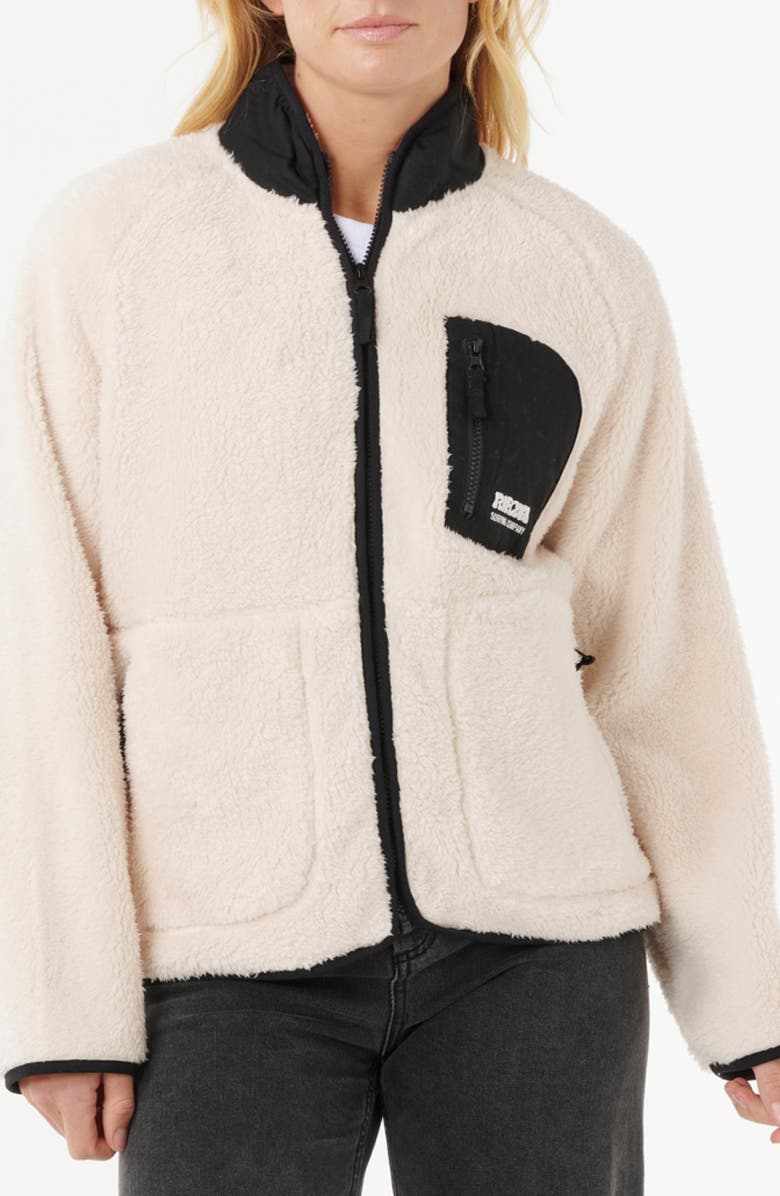 Rip Curl Shore Break Polar Fleece Zip Up Jacket, Main, color, 