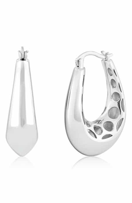 Puffed Polished Hoop Earrings