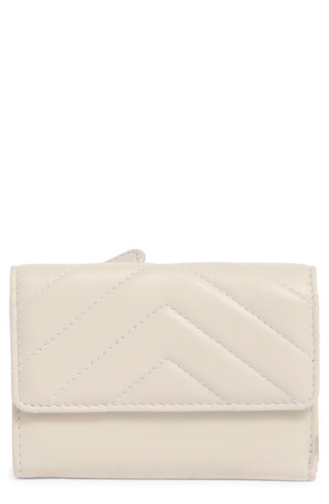 Quilted Trifold Leather Wallet