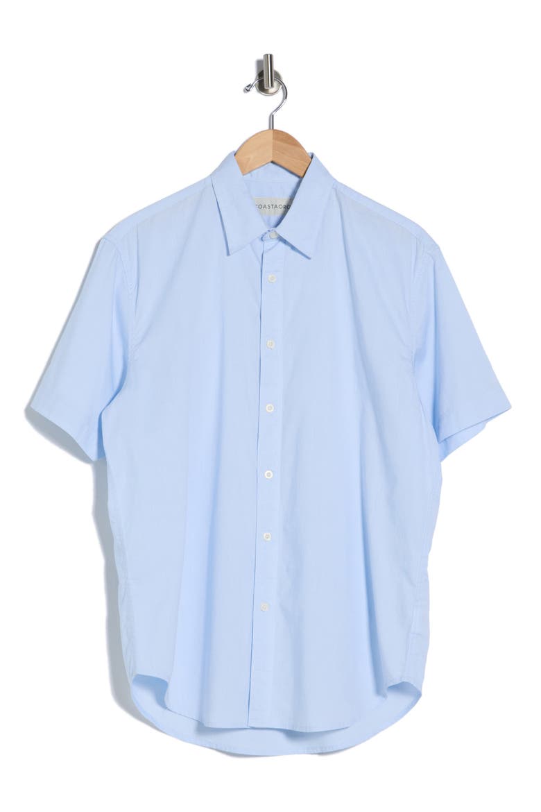 Eben Short Sleeve Button-Up Shirt, Alternate, color, BLUE