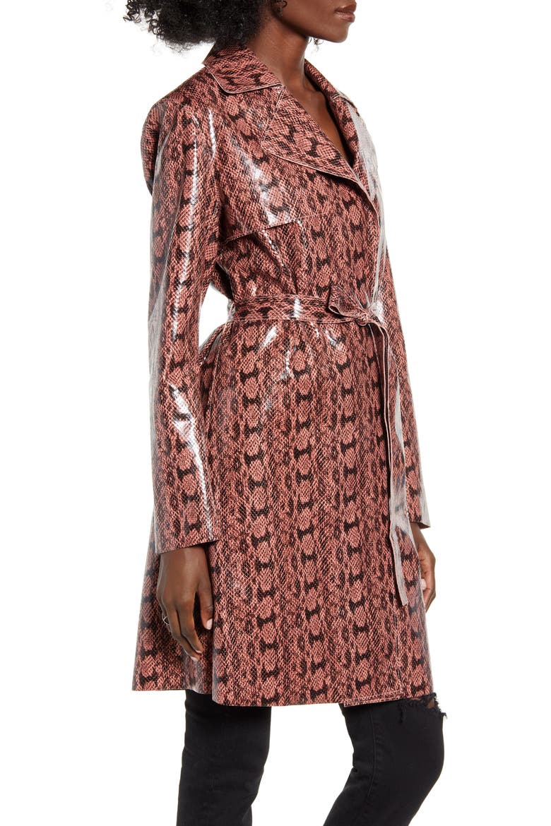Sneak Attack Snakeskin Trench Coat, Alternate, color, SNEAK ATTACK