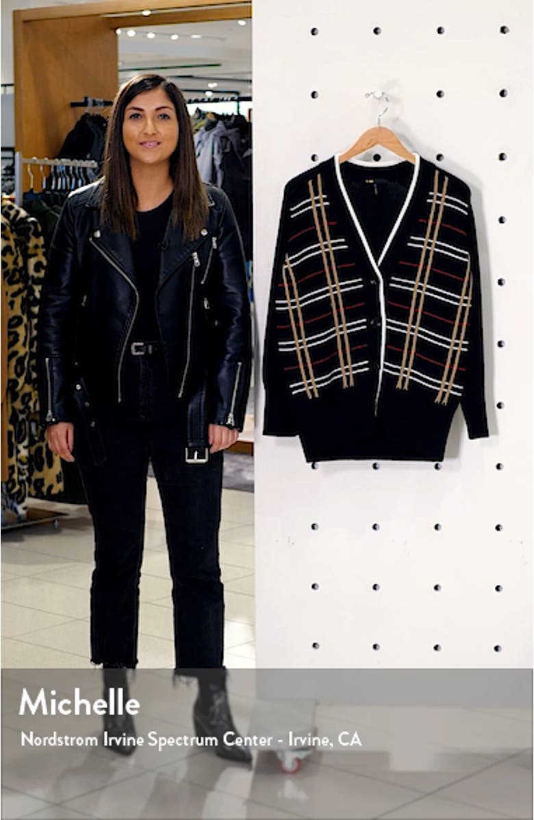 Mada Plaid Wool Blend Cardigan, sales video thumbnail