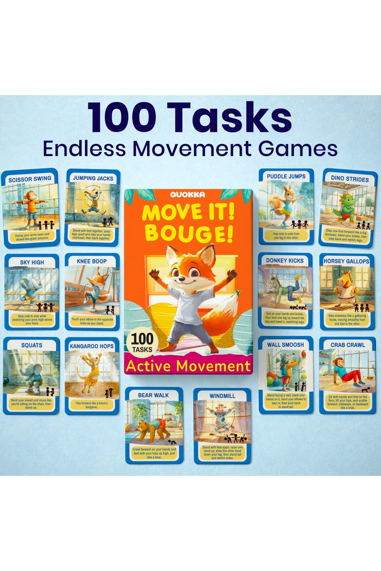 Kids Card Game Set with Multiple Activities, Alternate, color, Move It