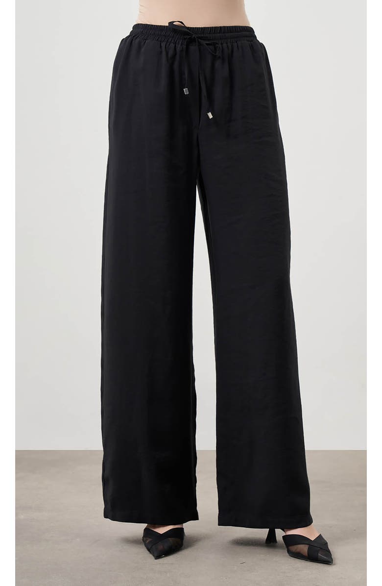 Mizalle Wide Leg Pants, Main, color, Black