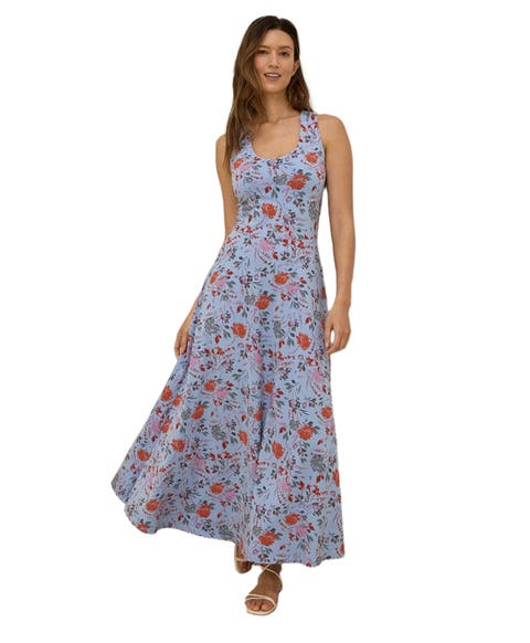 Organic Cotton Fit & Flare Open Back Maxi Dress