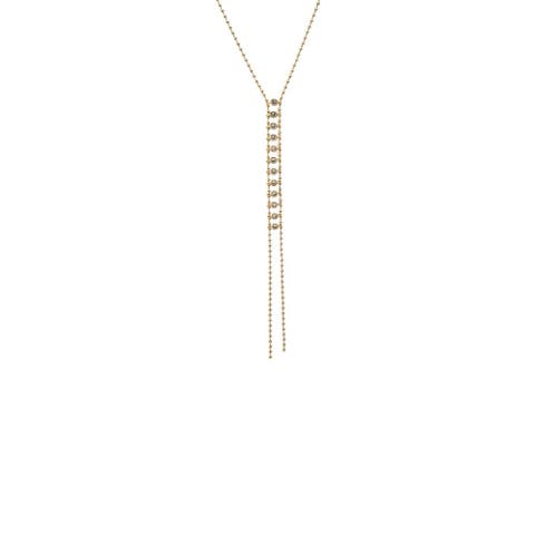 Beaded Ball Bezeled Lariat Necklace