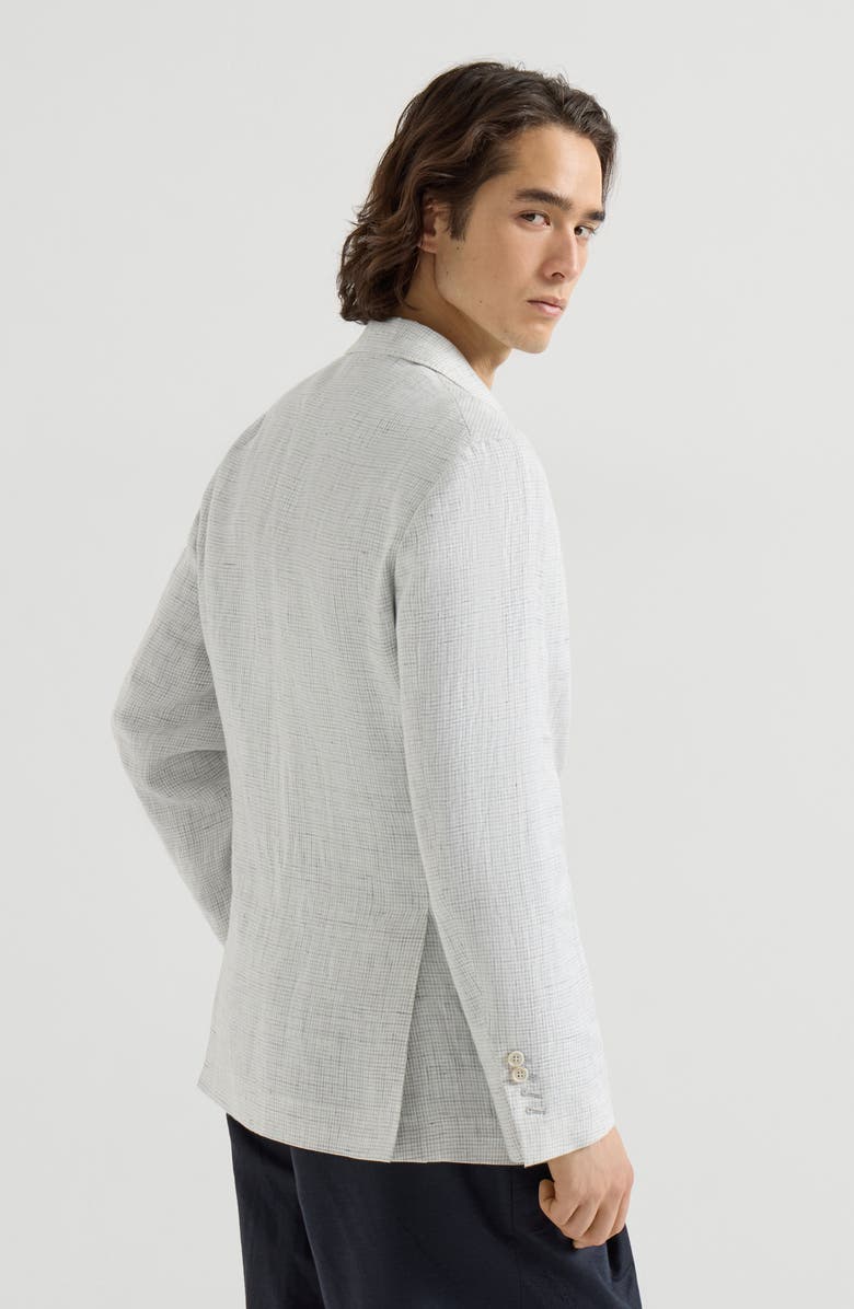 Brunello Cucinelli Houndstooth deconstructed blazer, Alternate, color, Pearl Grey