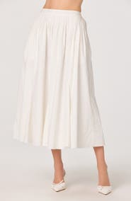 ASTR the Label Sidra Pleated Cotton Midi Skirt