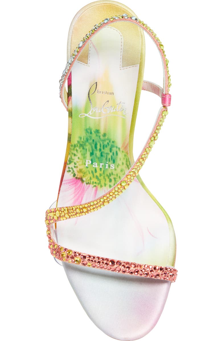 Christian Louboutin Rosa Z Crystal Embellished Slingback Sandal, Alternate, color, Yellow Multi