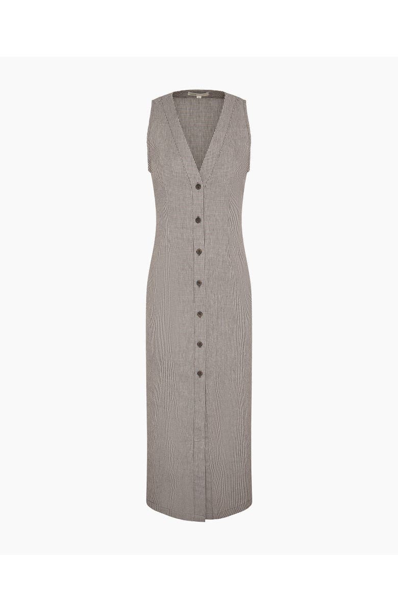 Onia Stretch Linen Button Down Maxi Dress, Alternate, color, Brown/White