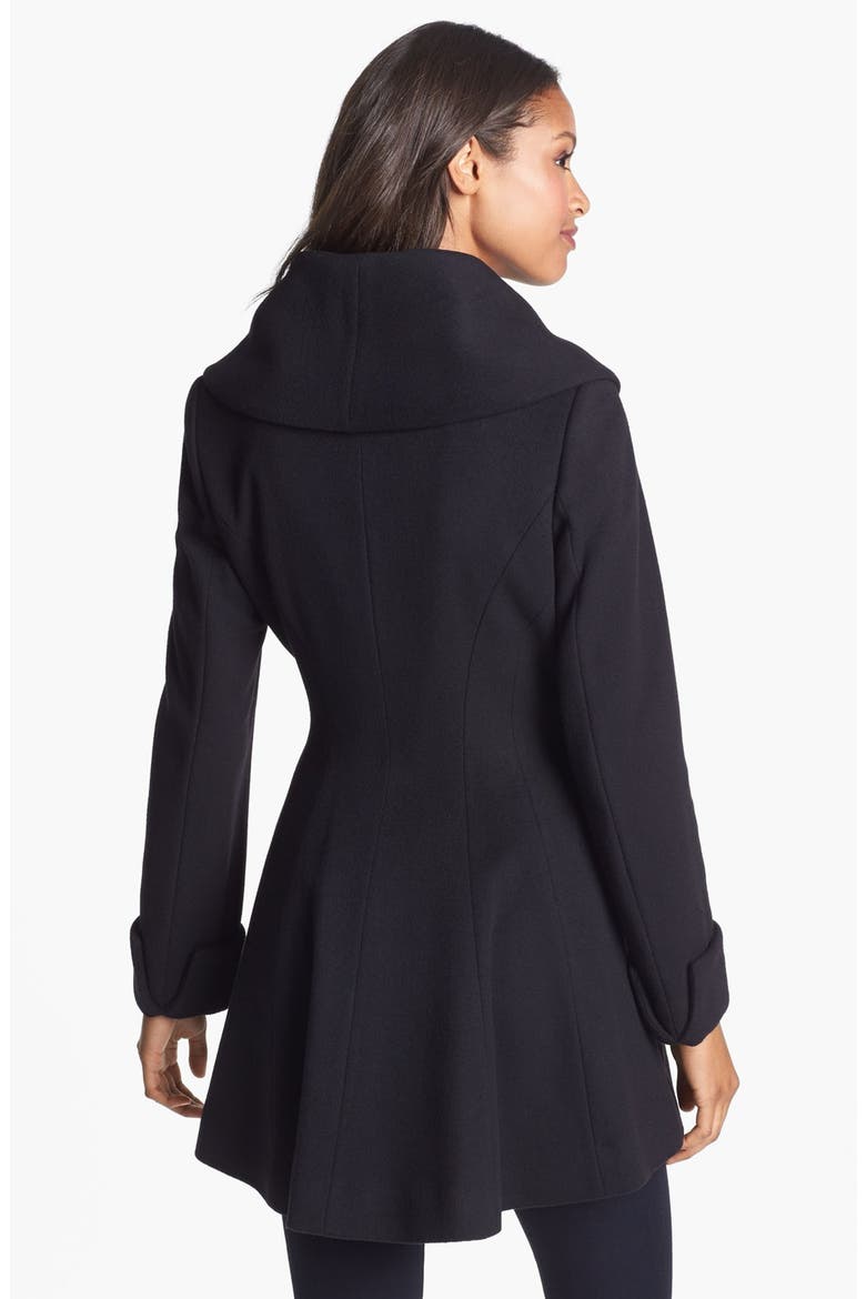 Belted Wrap Coat, Alternate, color, BLACK
