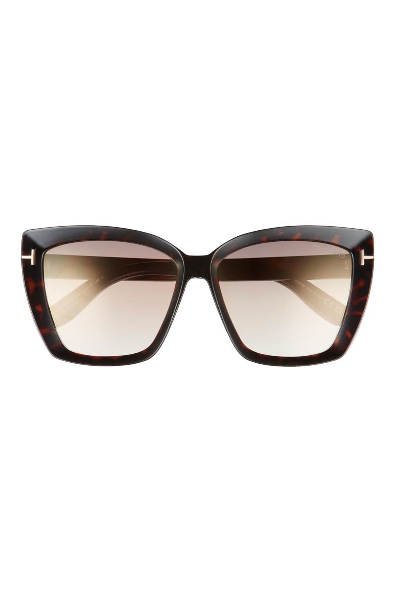 Scarlet-02 57mm Square Sunglasses, Main, color, DARK HAVANA / BROWN MIRROR