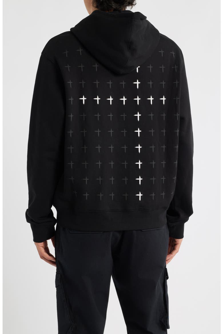 Dion Cross Graphic Hoodie, Alternate, color, BLACK WHITE CROSS