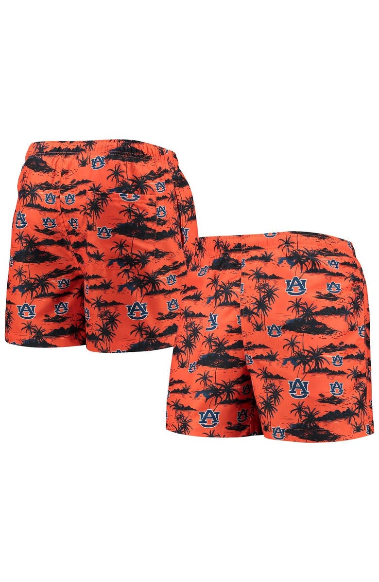 FOCO Men's FOCO Orange Auburn Tigers Island Palm Swim Trunks, Main, color,