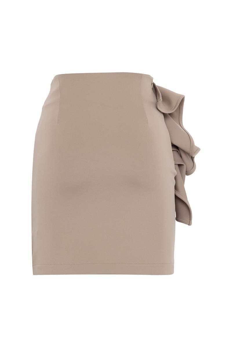 THEO The Label Atlas Bow Scuba Knit Short Skirt, Alternate, color, 