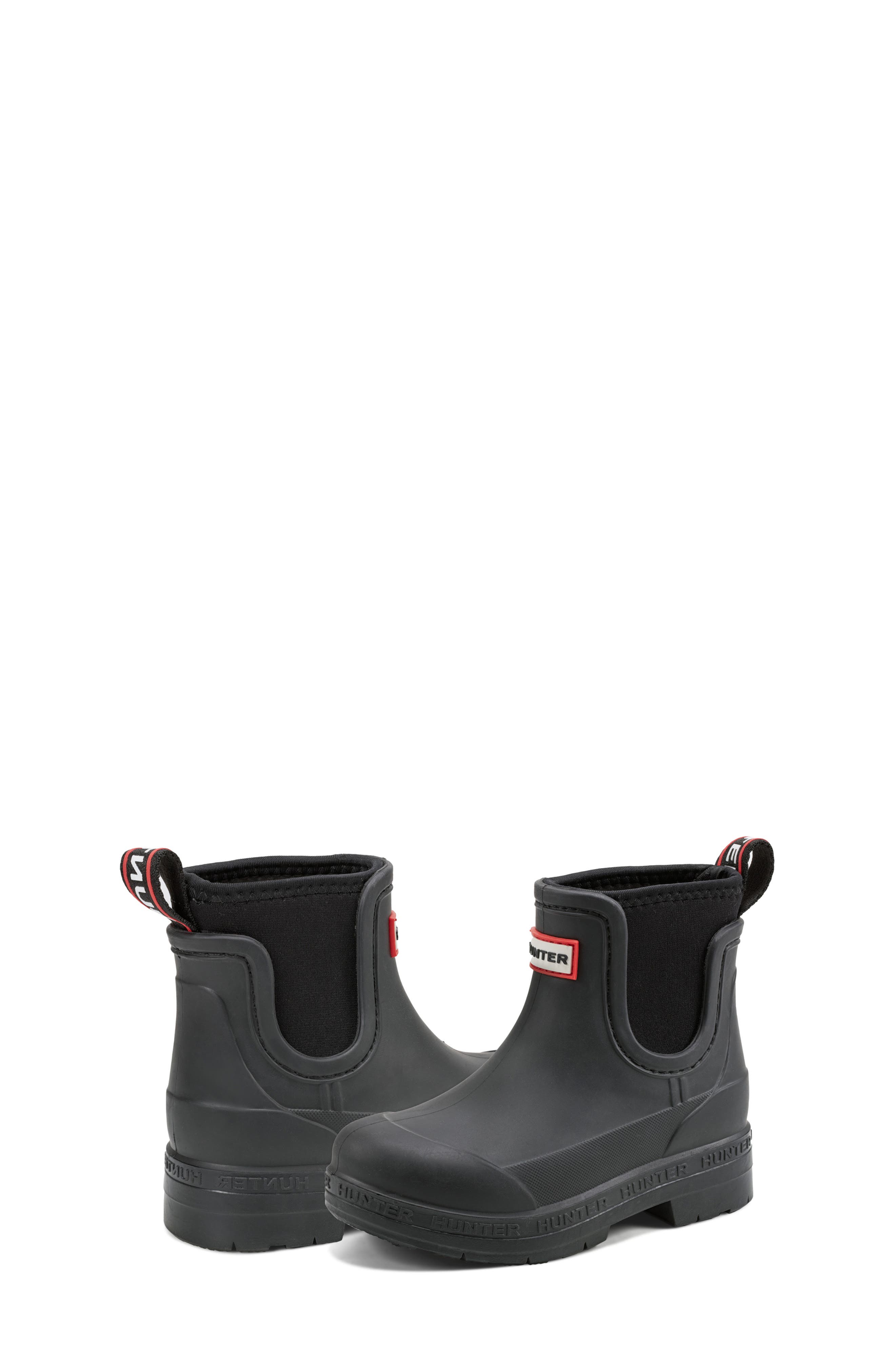Kids' Lass Waterproof Chelsea Boot, Alternate, color, BLACK/ BLACK/ RED MULTI