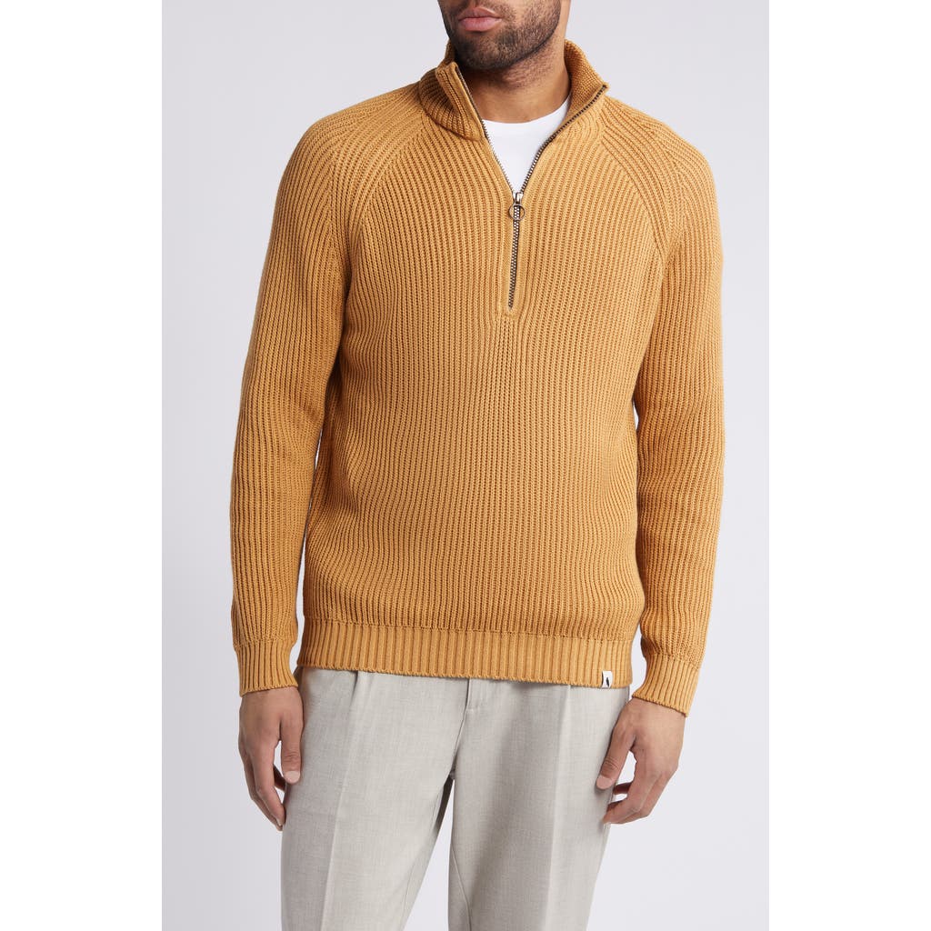 Peregrine Felix Quarter Zip Sweater In Amber