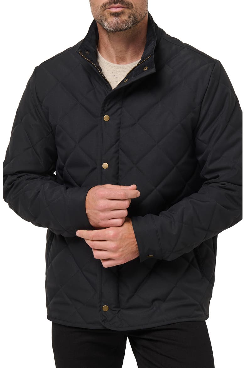 Highlander Quilted Twill Jacket, Main, color, BLACK