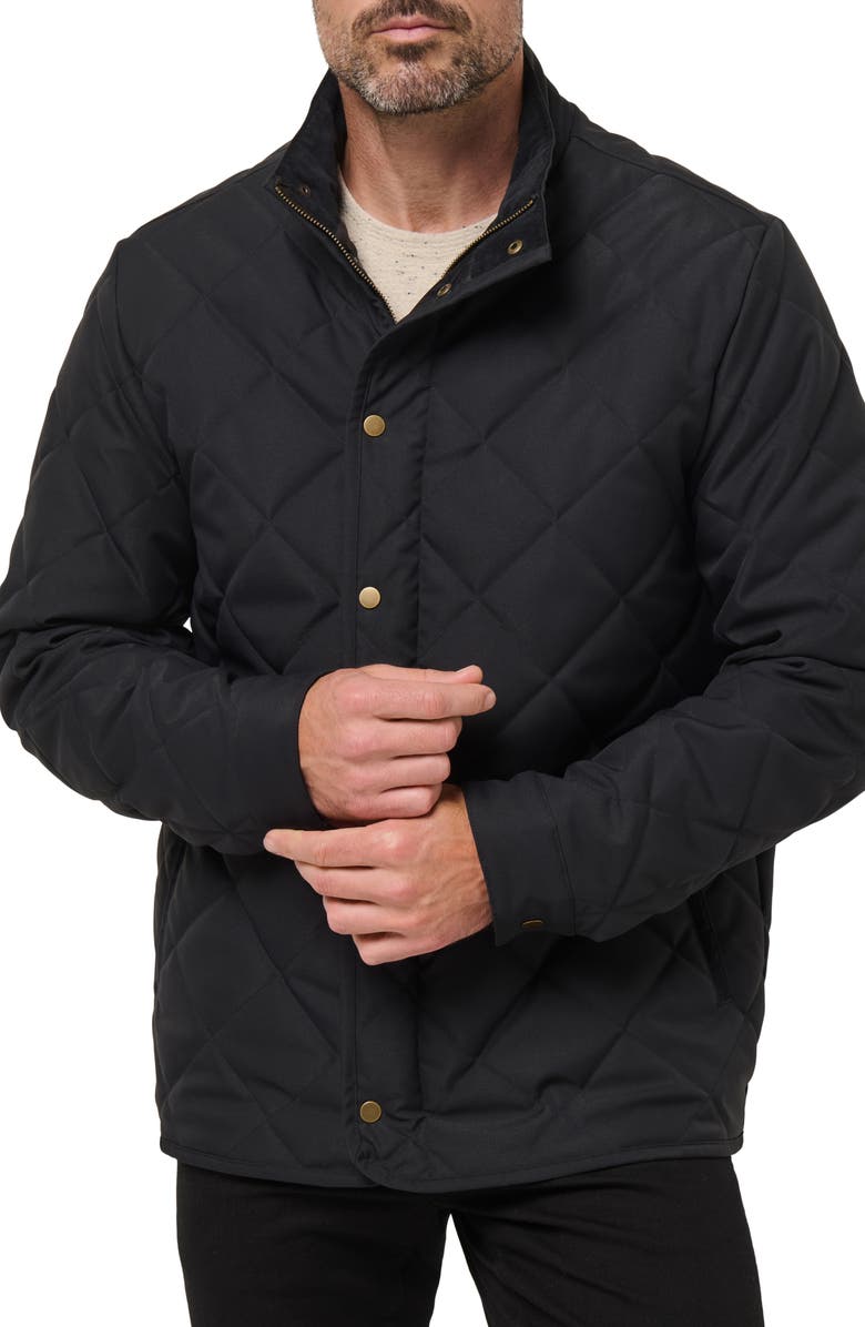 TravisMathew Highlander Quilted Twill Jacket, Main, color, Black