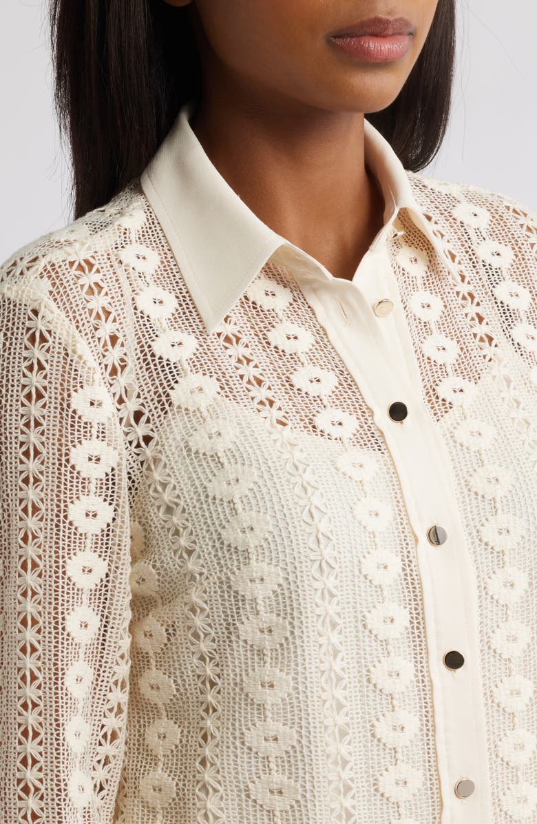 Anne Klein Open Stitch Shirt, Alternate, color, 