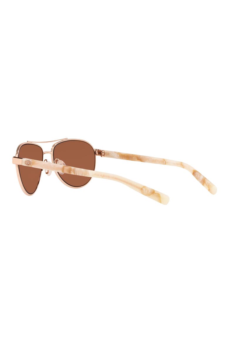 57mm Fernandina Polarized Sunglasses, Alternate, color, ROSE GOLD / COPPER SILVER 580P