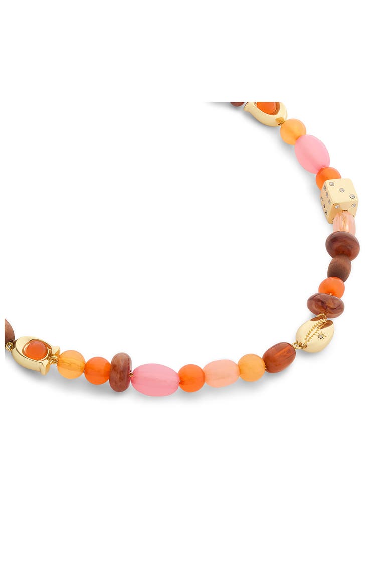 Mixed Bead Choker, Alternate, color, ORANGE MULTI