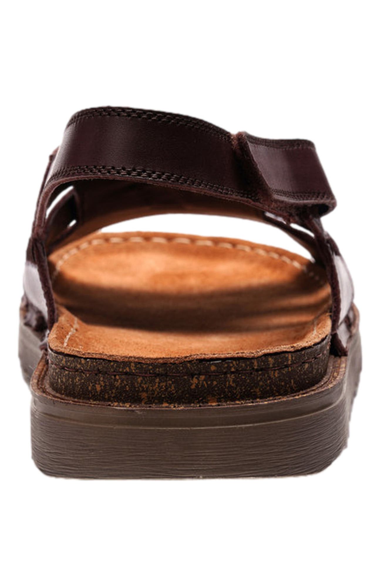 Maldiva Back Strap Sandal, Alternate, color, Brown Leather