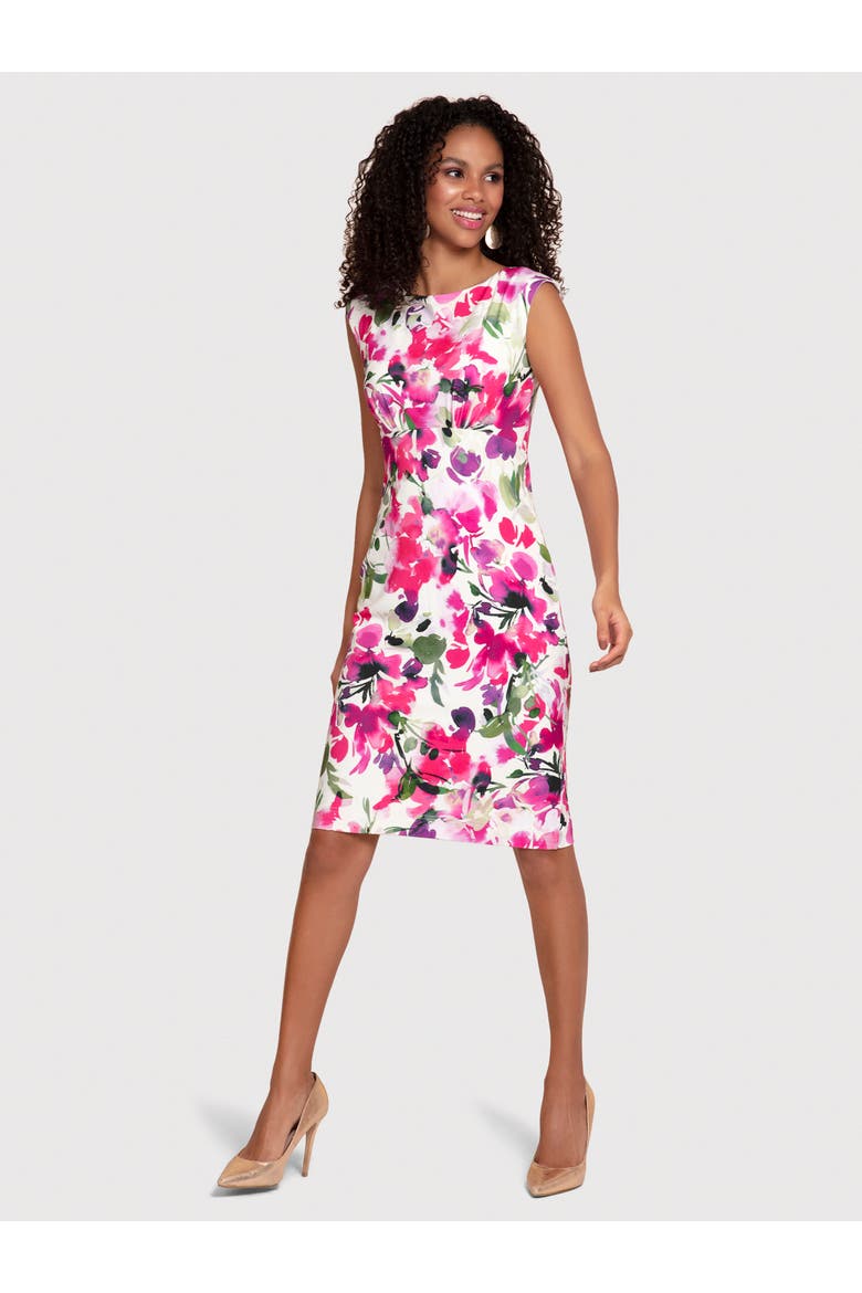 Pippa Shift Dress Petite, Main, color, Fuchsia Florals