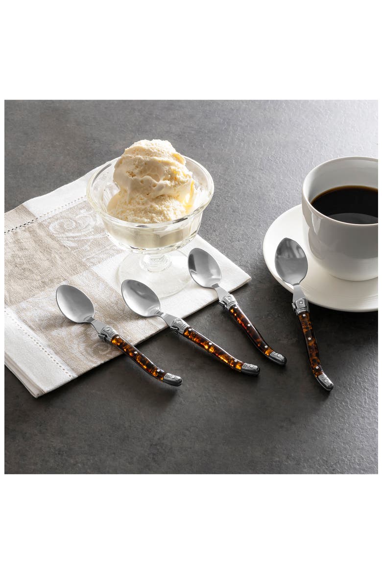 4-Piece Coffee Spoon Set, Alternate, color, TORTOISE SHELL