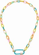 Juvell Enamel Paperclip Chain Necklace