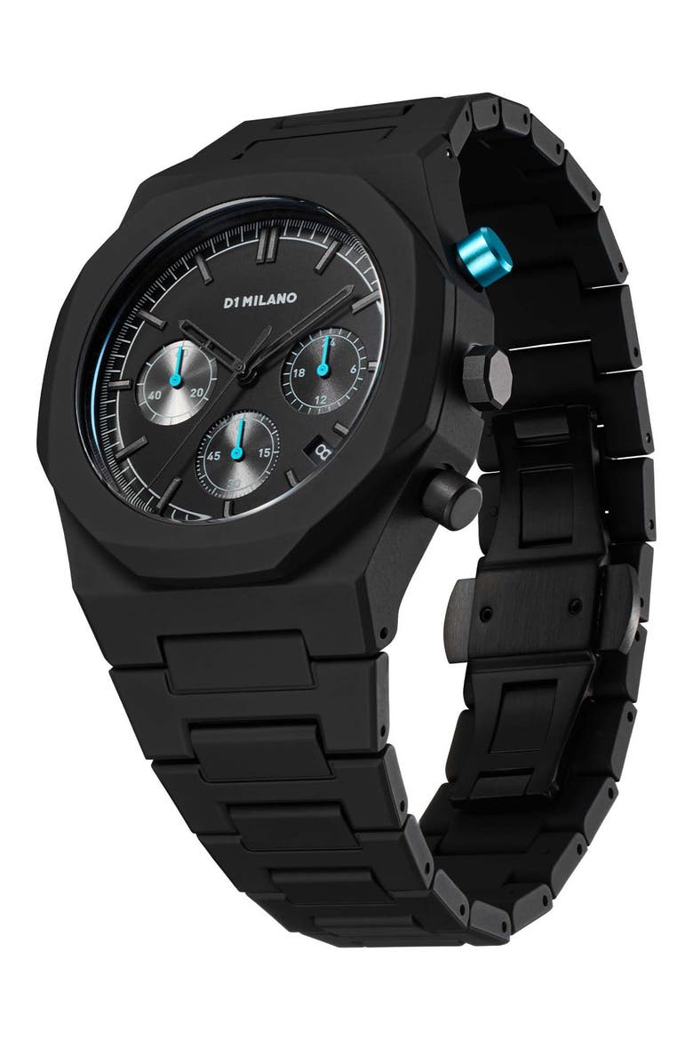 Polychrono Bracelet Watch, 40.5mm, Alternate, color, BLACK