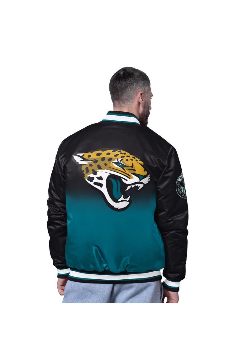 Men's Starter Black Jacksonville Jaguars Pass Rush Varsity Full-Snap Jacket, Alternate, color, Black