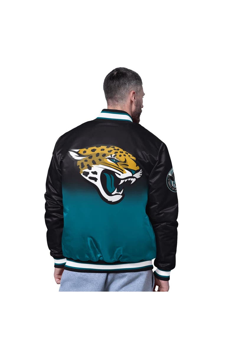 STARTER Men's Starter Black Jacksonville Jaguars Pass Rush Varsity Full-Snap Jacket, Alternate, color, Black