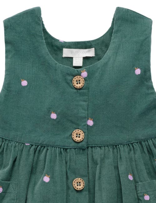 Purebaby Corduroy Pinnie & Headband Set In Green