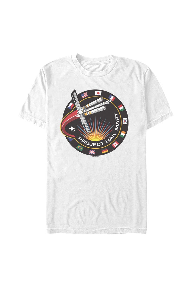 Men's Spacecraft Patch Short Sleeve Graphic T-Shirt, Main, color, White