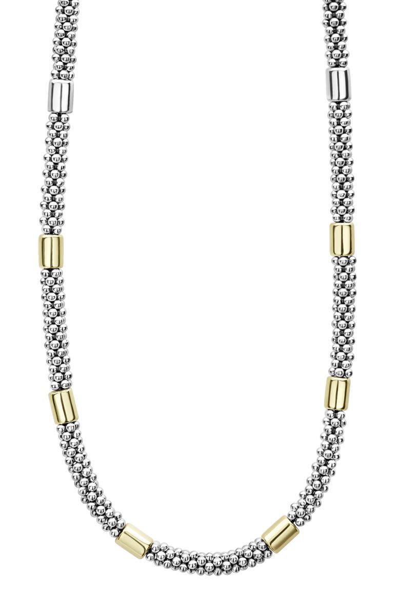 Caviar Rope Collar Necklace, Alternate, color, SILVER/ GOLD
