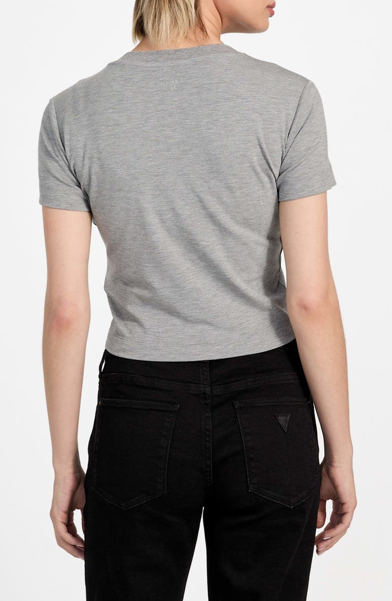 GUESS Basic Crop Mini Logo T-Shirt, Alternate, color, Marble Heather