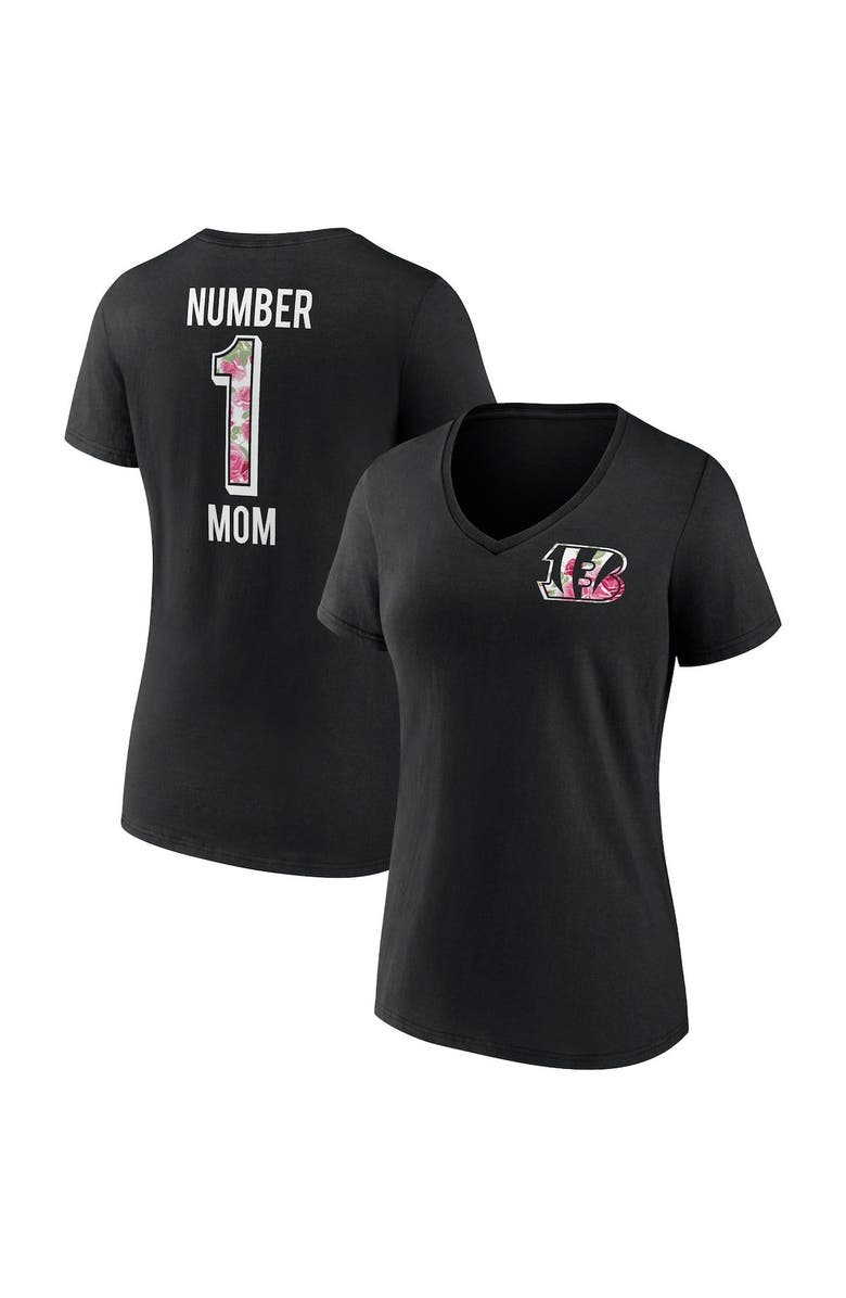 FANATICS Women's Fanatics Branded Black Cincinnati Bengals Team Mother's Day V-Neck T-Shirt, Main, color, Black