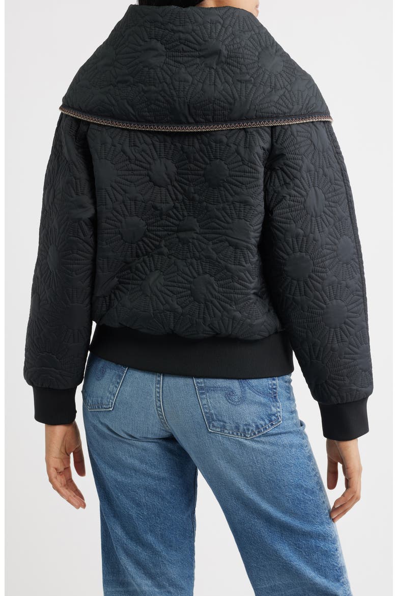 Solein Oversized Collar Quilted Jacket, Alternate, color, BLACK