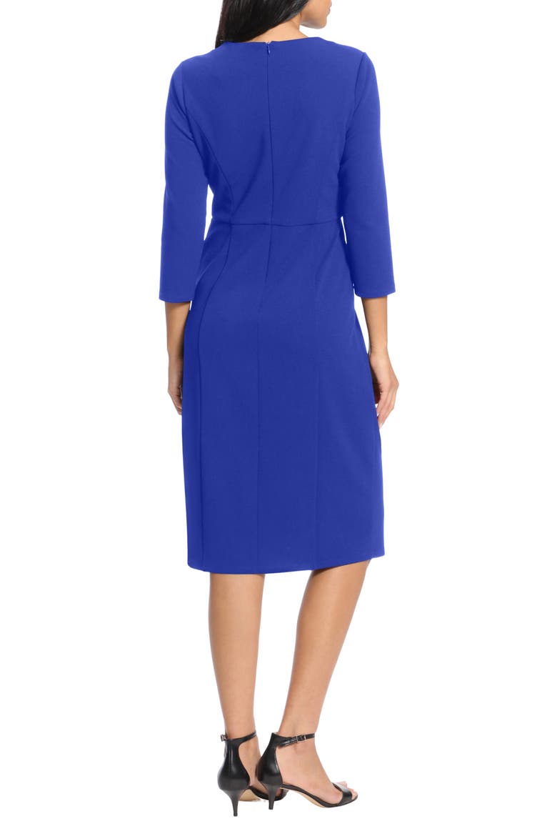 Twist Neck Scuba Crepe Dress, Alternate, color, COBALT