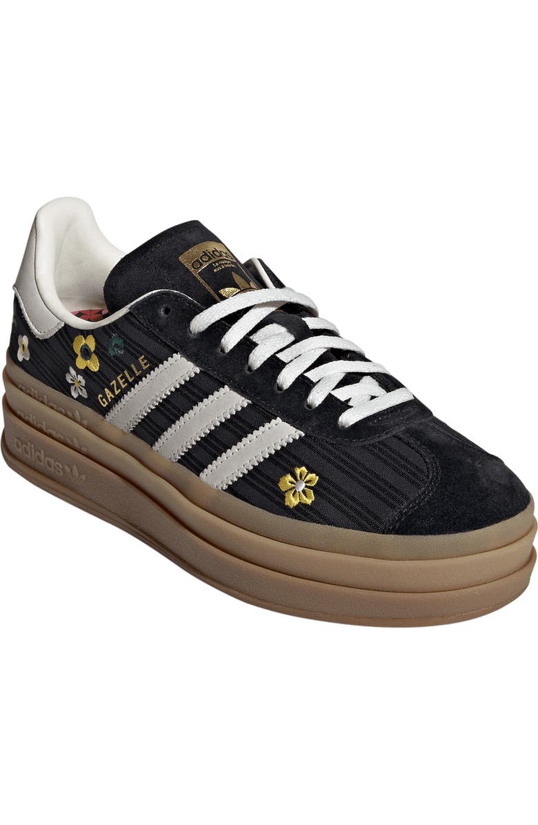 adidas Gazelle Bold Platform Sneaker, Main, color, Black/ White/ Eqt Yellow