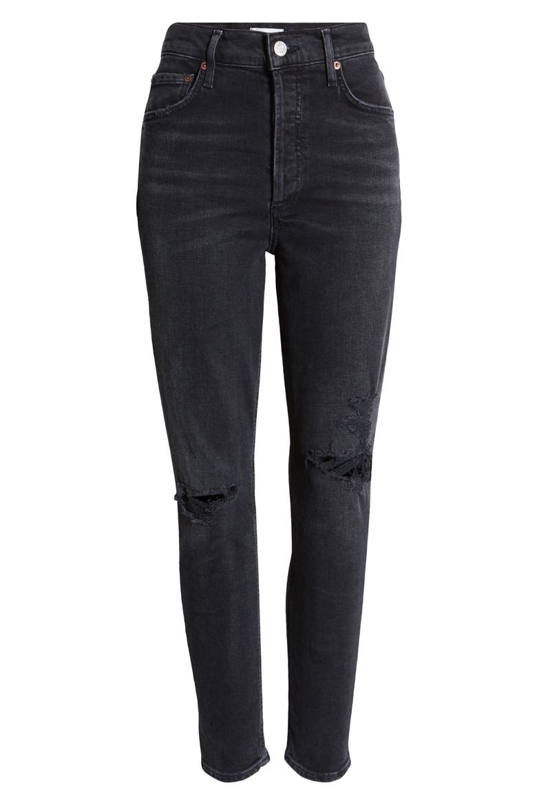 Nico Distressed High Waist Skinny Ankle Jeans, Alternate, color, CASSETTE
