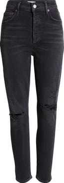 AGOLDE Nico Distressed High Waist Skinny Ankle Jeans