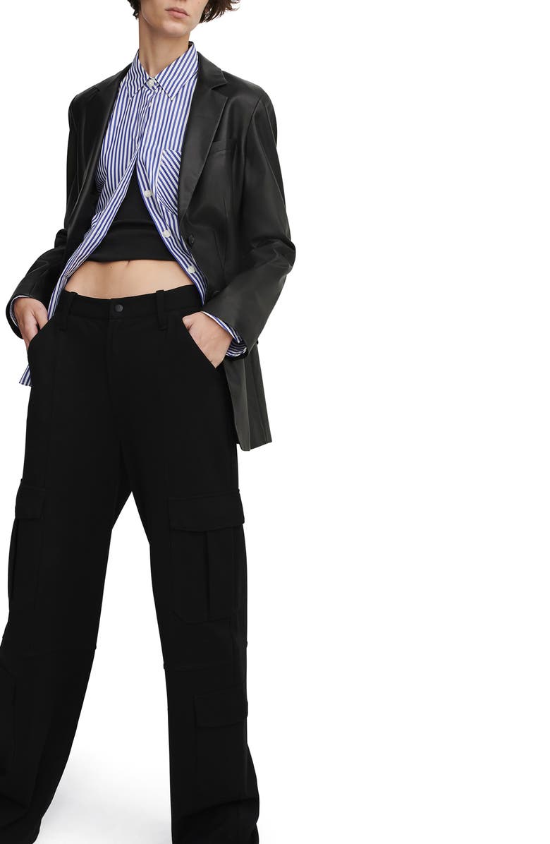 rag & bone Irina Wide Leg Cargo Pants, Alternate, color, Black